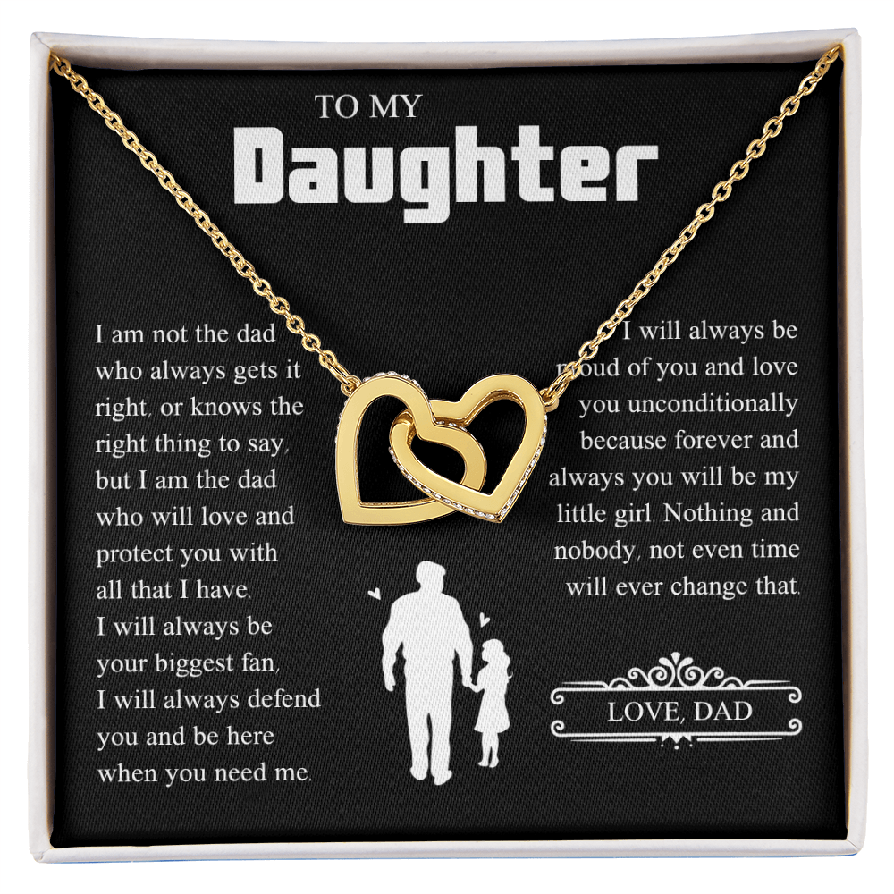 To My Daughter | From Dad with Love | Interlocking Hearts Necklace