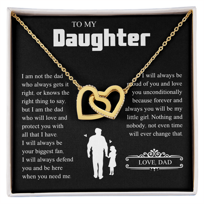 To My Daughter | From Dad with Love | Interlocking Hearts Necklace