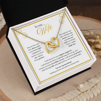 To My Wife | My Unconditional Love for You | Interlocking Hearts Necklace