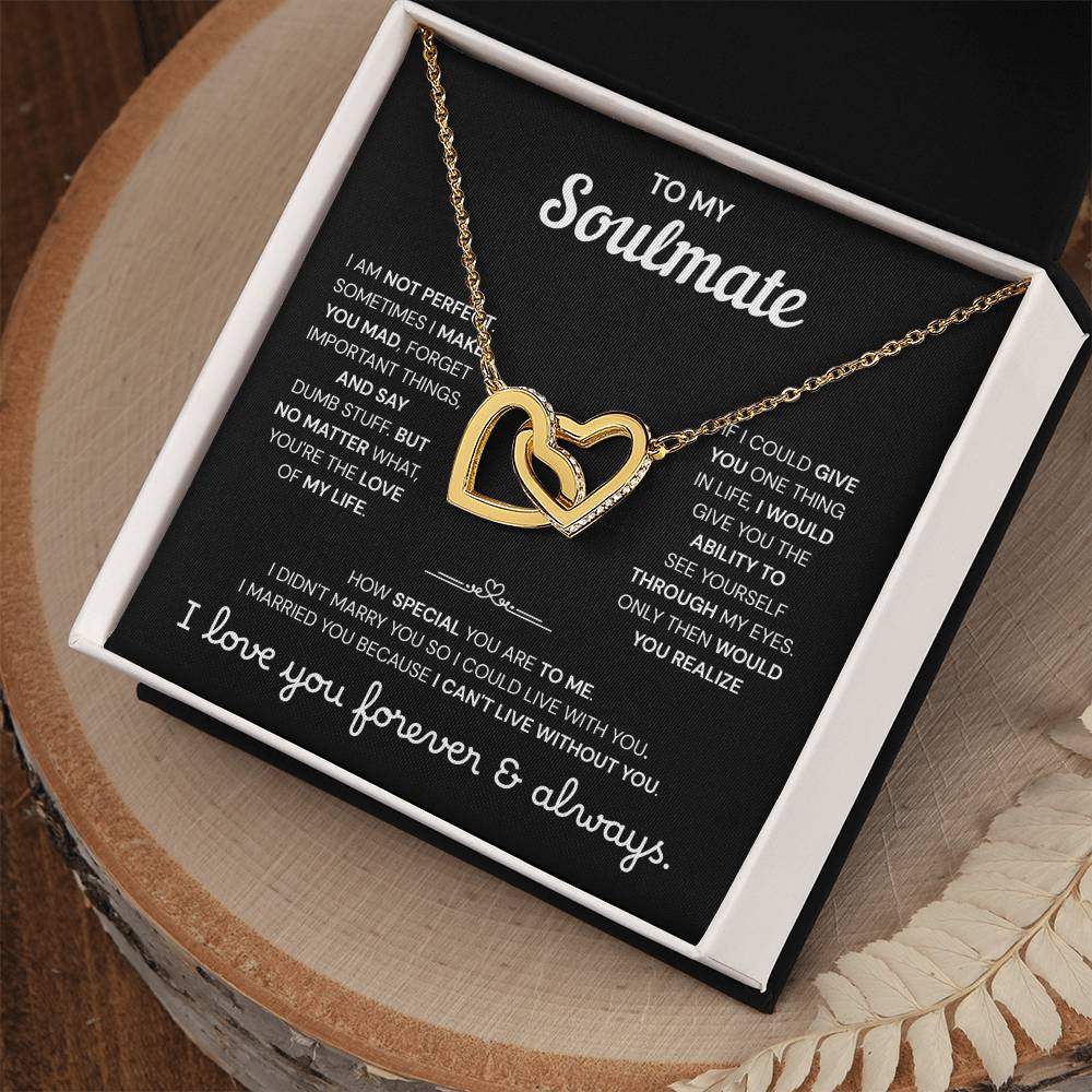 To My Soulmate | A Meaningful Love Gift | Interlocking Hearts Necklace