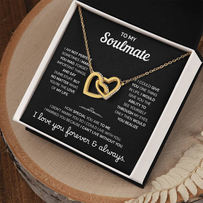 To My Soulmate | A Meaningful Love Gift | Interlocking Hearts Necklace