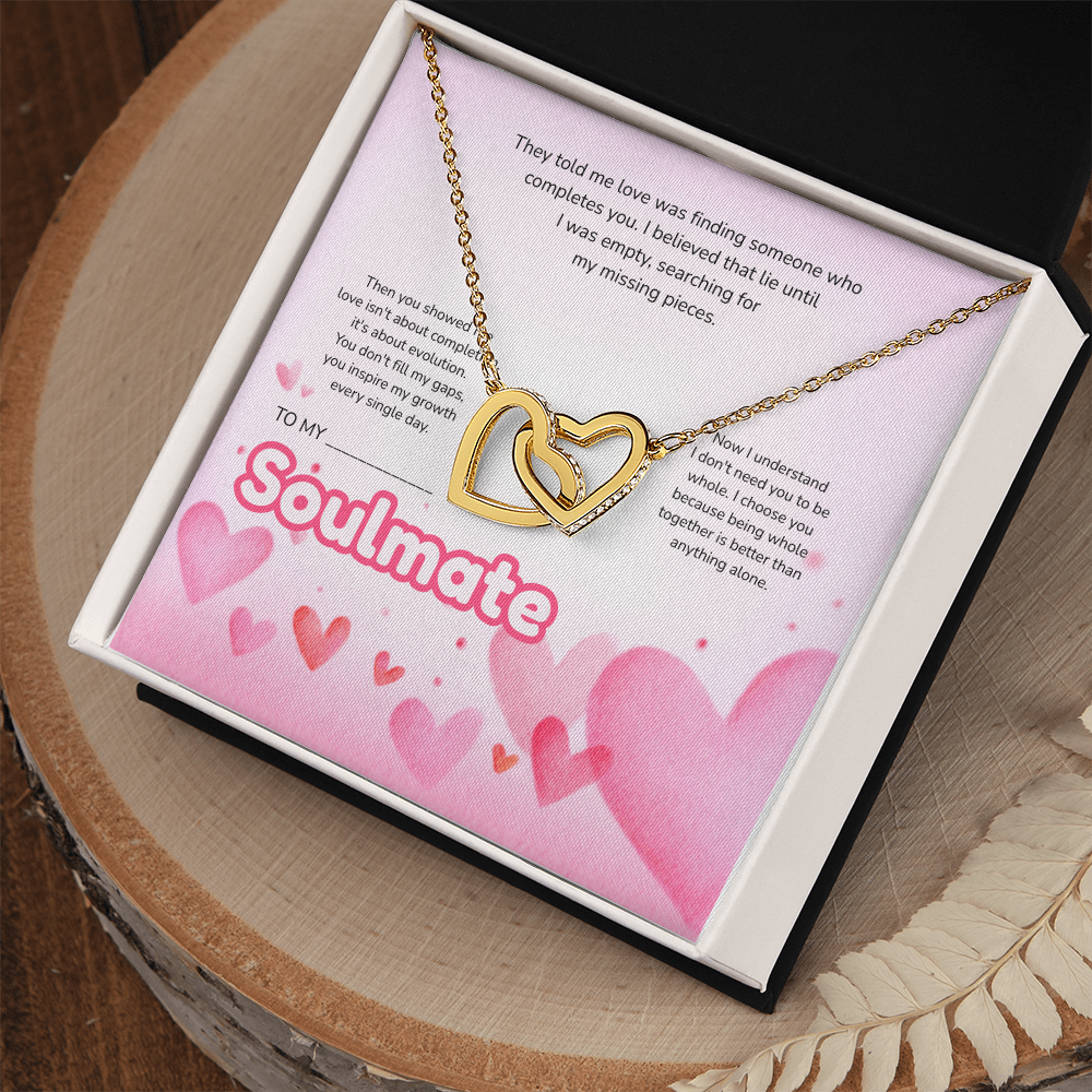 To My Soulmate | Love Led Me to You | Interlocking Hearts Necklace