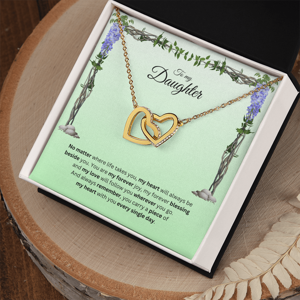 To My Daughter | Your Journey Inspires Me Always | Interlocking Hearts Necklace