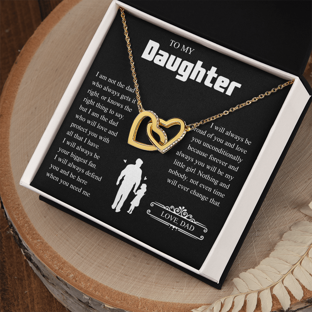 To My Daughter | From Dad with Love | Interlocking Hearts Necklace