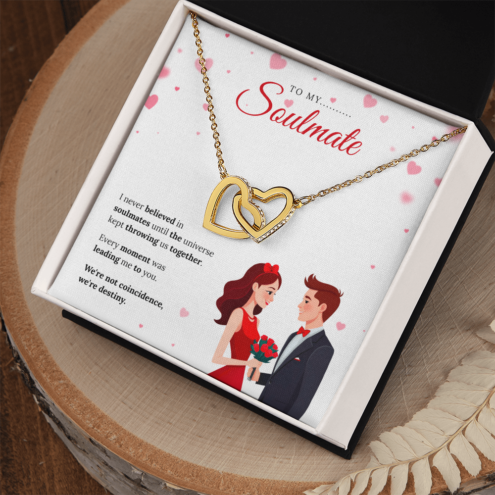 To My Soulmate | My Forever Favorite Person | Interlocking Hearts Necklace