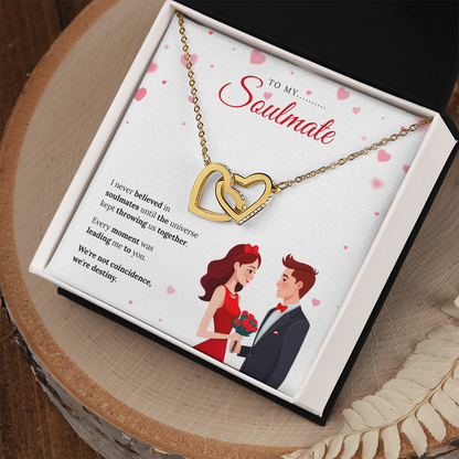 To My Soulmate | My Forever Favorite Person | Interlocking Hearts Necklace