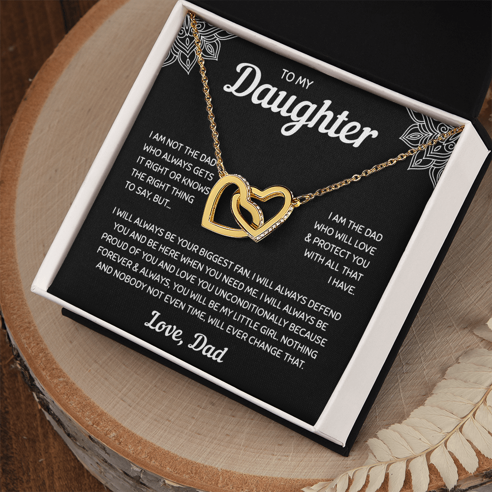 To My Daughter | A Father's Forever Love | Interlocking Hearts Necklace