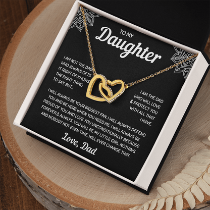 To My Daughter | A Father's Forever Love | Interlocking Hearts Necklace