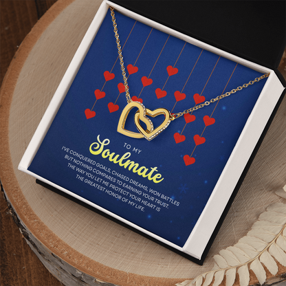 To My Soulmate | With You, Love Makes Sense | Interlocking Hearts Necklace