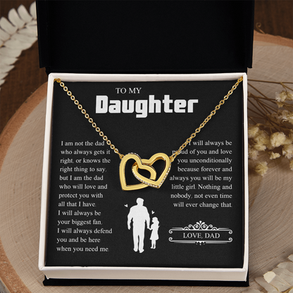 To My Daughter | From Dad with Love | Interlocking Hearts Necklace