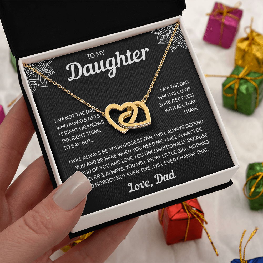 To My Daughter | A Father's Forever Love | Interlocking Hearts Necklace