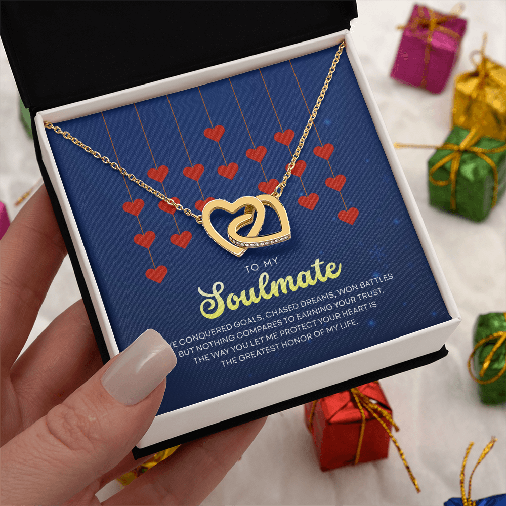 To My Soulmate | With You, Love Makes Sense | Interlocking Hearts Necklace