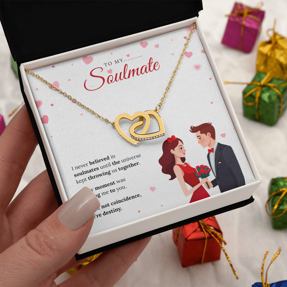 To My Soulmate | My Forever Favorite Person | Interlocking Hearts Necklace