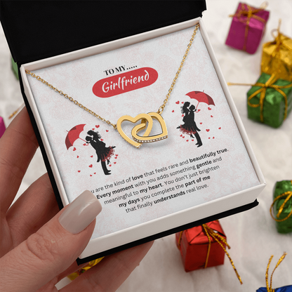 To My Girlfriend | Your Love Feels Beautiful | Interlocking Hearts Necklace
