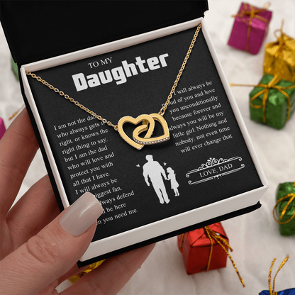 To My Daughter | From Dad with Love | Interlocking Hearts Necklace