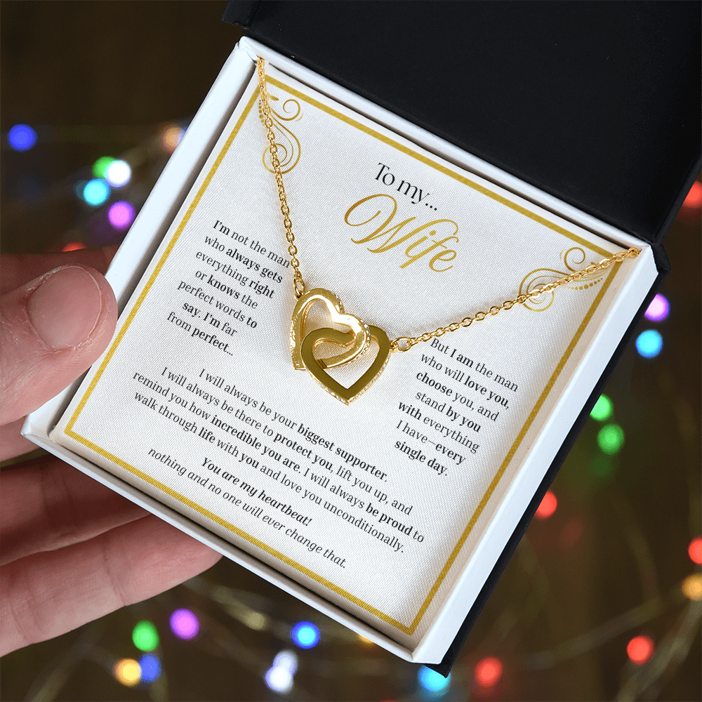 To My Wife | My Unconditional Love for You | Interlocking Hearts Necklace