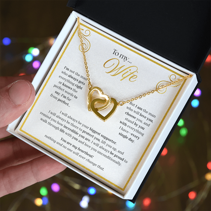 To My Wife | My Unconditional Love for You | Interlocking Hearts Necklace