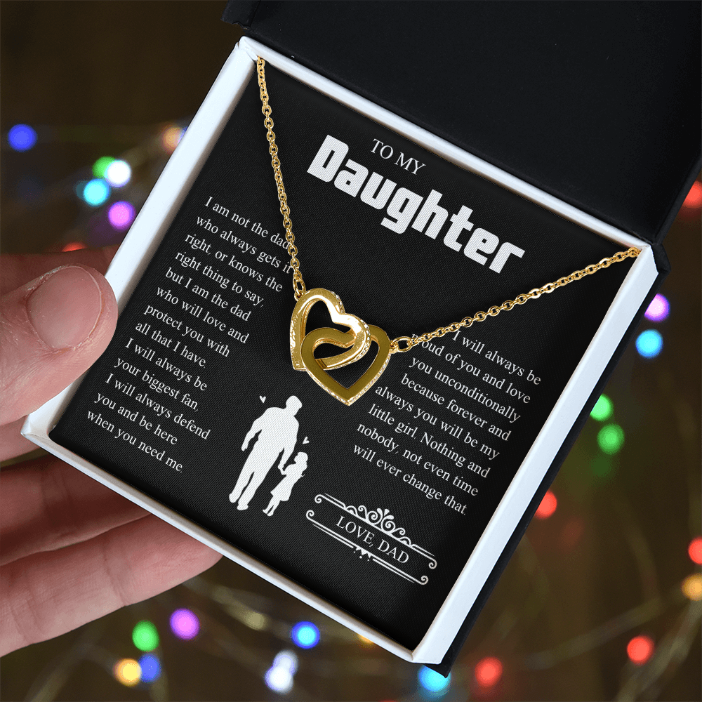 To My Daughter | From Dad with Love | Interlocking Hearts Necklace