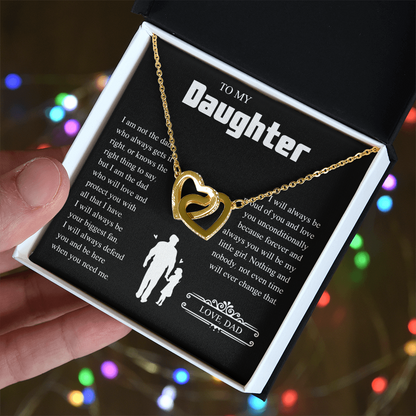 To My Daughter | From Dad with Love | Interlocking Hearts Necklace