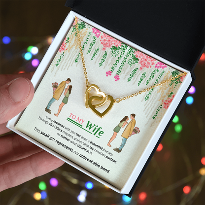 To My Wife | Our Unbreakable Bond | Interlocking Hearts Necklace
