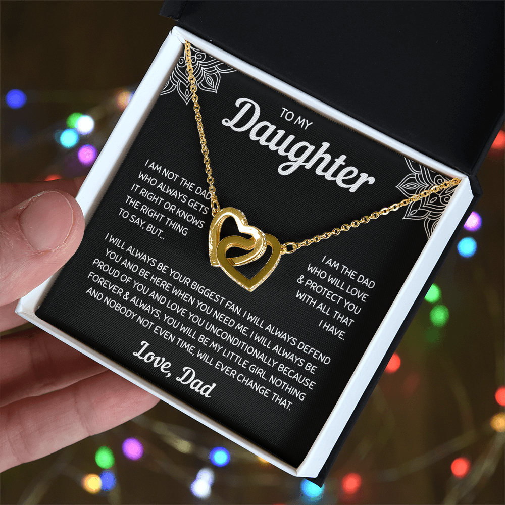 To My Daughter | A Father's Forever Love | Interlocking Hearts Necklace