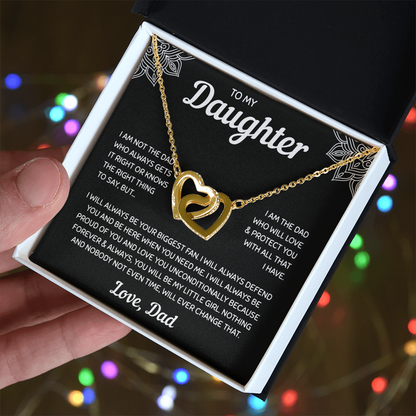 To My Daughter | A Father's Forever Love | Interlocking Hearts Necklace