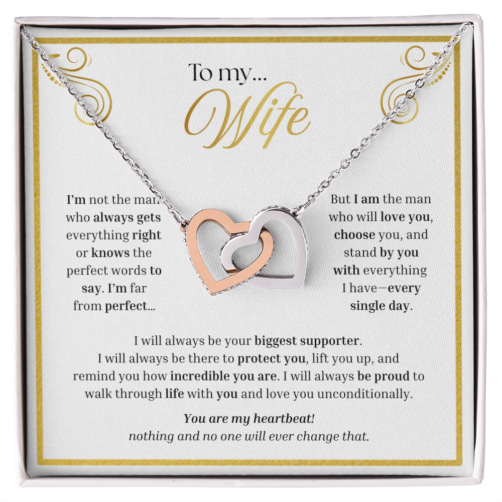 To My Wife | My Unconditional Love for You | Interlocking Hearts Necklace