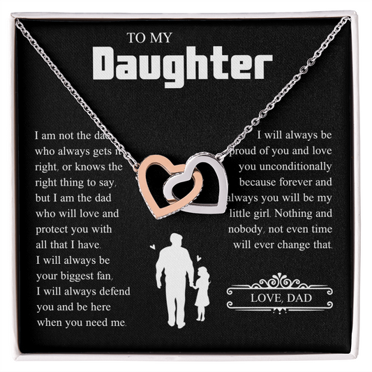 To My Daughter | From Dad with Love | Interlocking Hearts Necklace