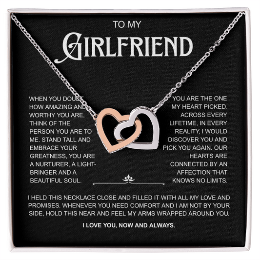 To My Girlfriend | A Love That Knows No Limits | Interlocking Hearts Necklace