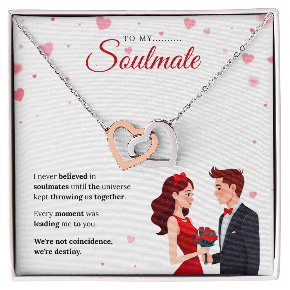 To My Soulmate | My Forever Favorite Person | Interlocking Hearts Necklace