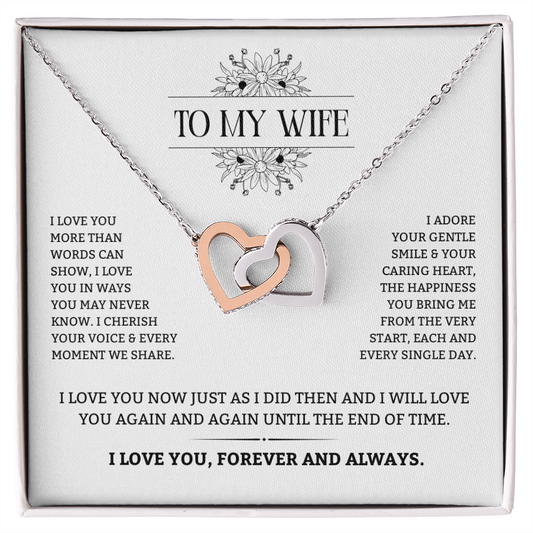 To My Wife | Forever and Always With You | Interlocking Hearts Necklace