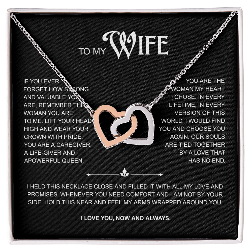 To My Wife | A Love That Has No End | Interlocking Hearts Necklace