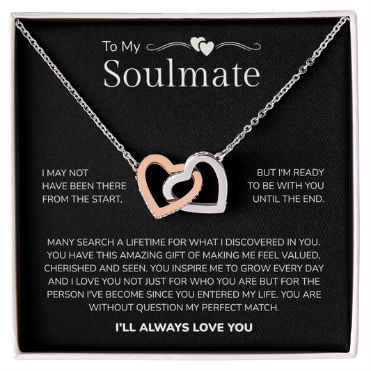 To My Soulmate | My Perfect Match in Life | Interlocking Hearts Necklace