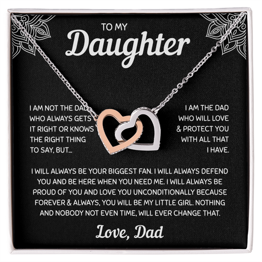 To My Daughter | A Father's Forever Love | Interlocking Hearts Necklace
