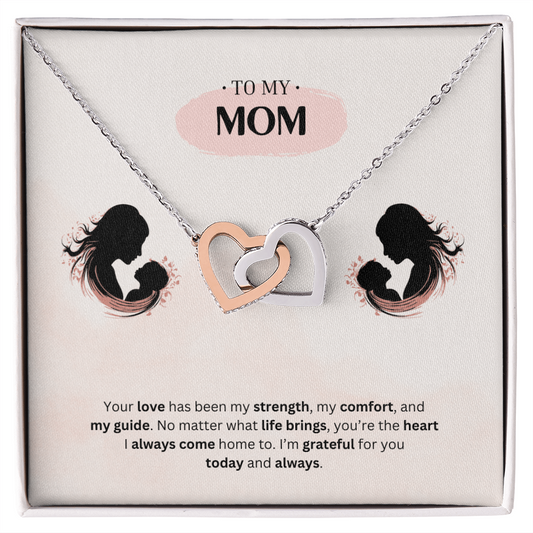 To My Mom | Thank You for Your Gentle Guidance | Interlocking Hearts Necklace