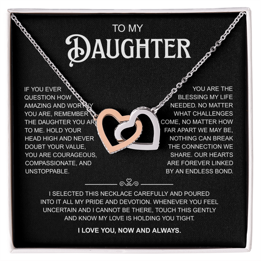 To My Daughter | A Reminder of How Amazing You Are | Interlocking Hearts Necklace