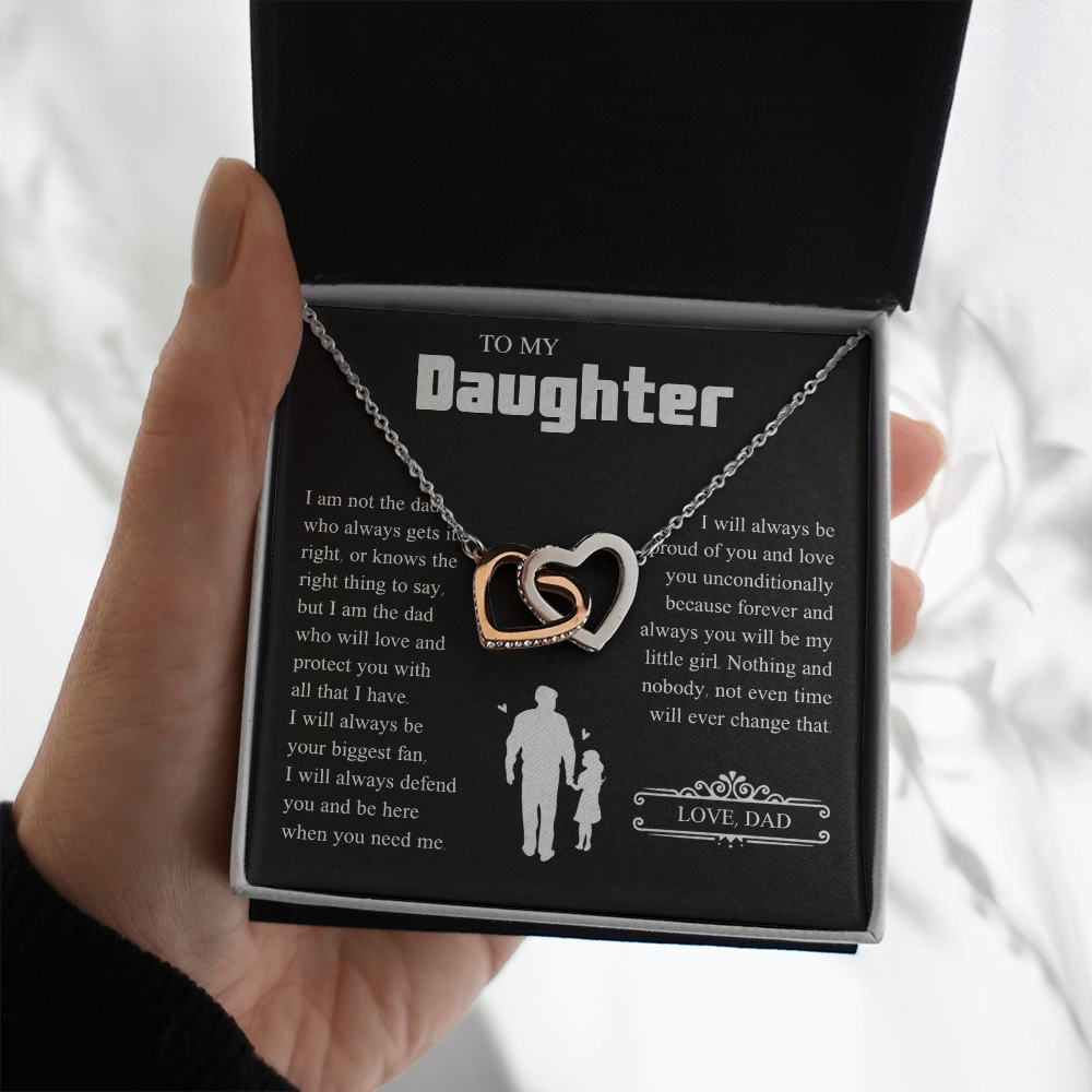 To My Daughter | From Dad with Love | Interlocking Hearts Necklace