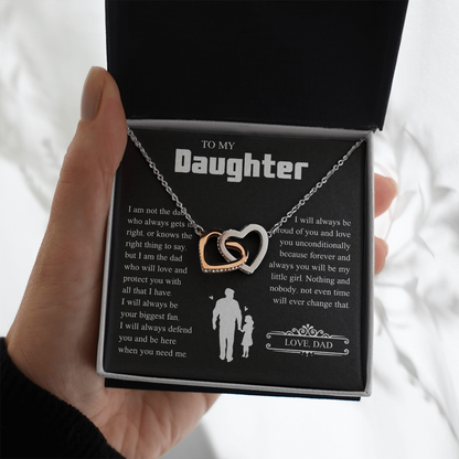 To My Daughter | From Dad with Love | Interlocking Hearts Necklace