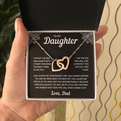 To My Daughter | A Father's Forever Love | Interlocking Hearts Necklace