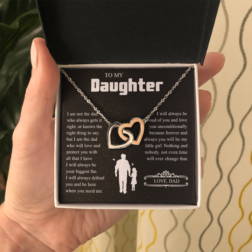 To My Daughter | From Dad with Love | Interlocking Hearts Necklace
