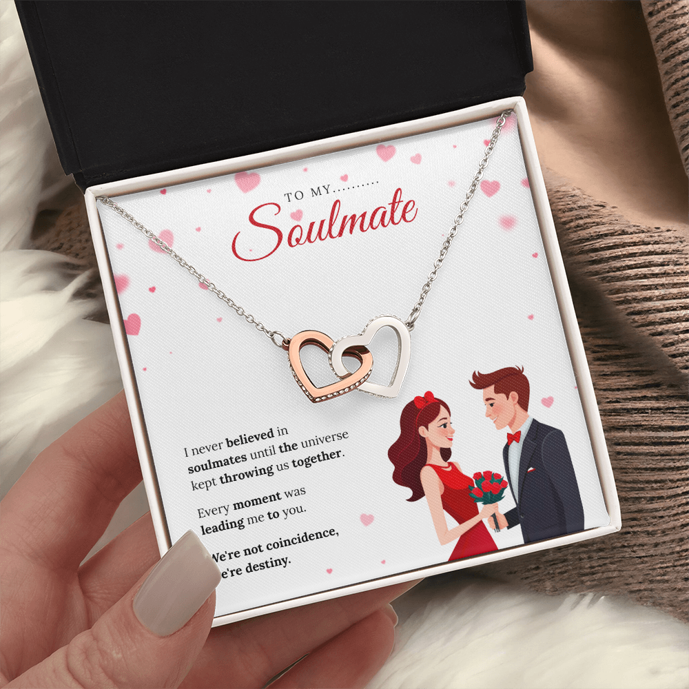 To My Soulmate | My Forever Favorite Person | Interlocking Hearts Necklace