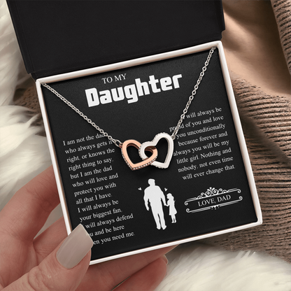 To My Daughter | From Dad with Love | Interlocking Hearts Necklace