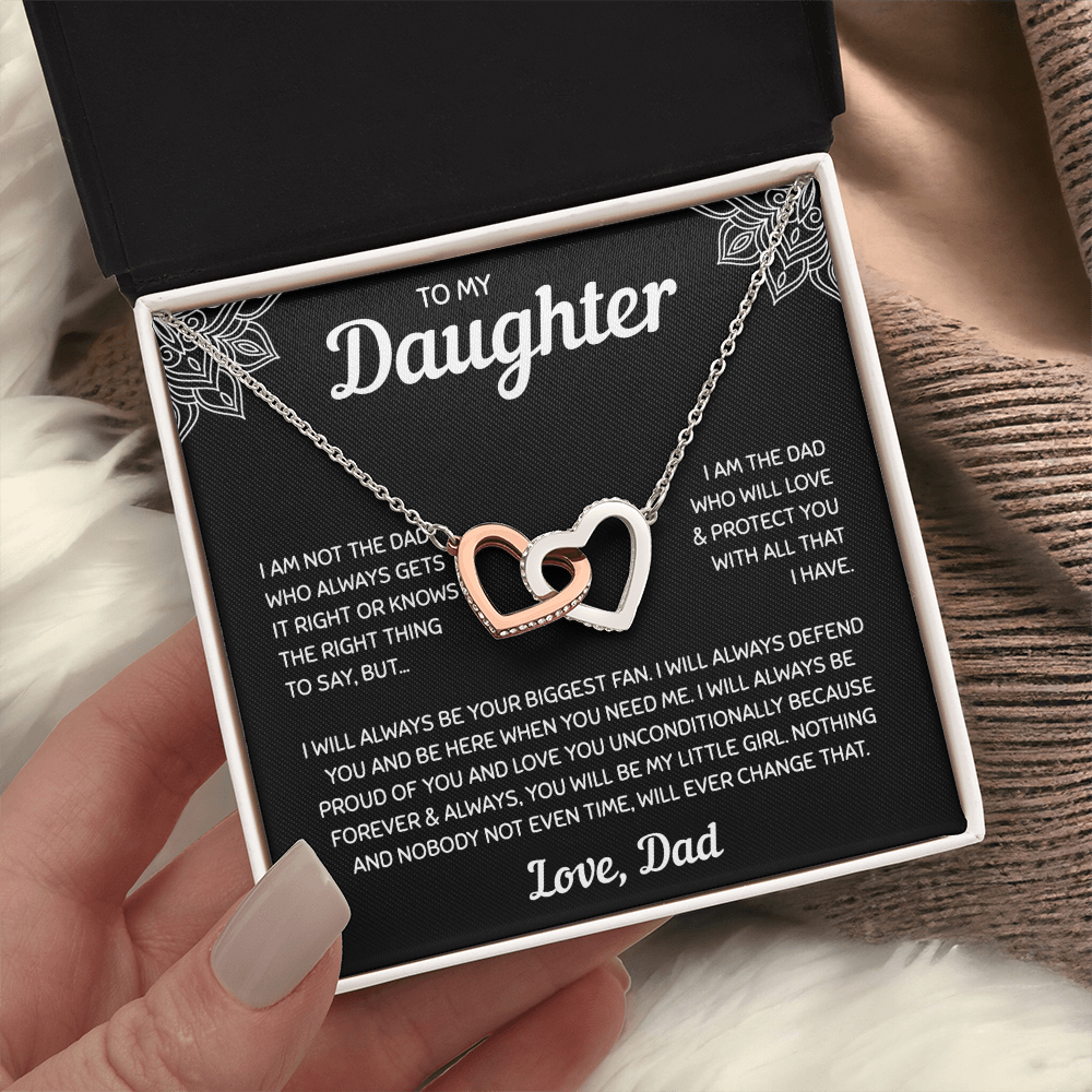 To My Daughter | A Father's Forever Love | Interlocking Hearts Necklace