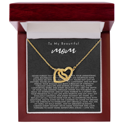 To My Mom | My Guiding Light | Interlocking Hearts Necklace