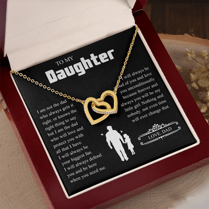 To My Daughter | From Dad with Love | Interlocking Hearts Necklace