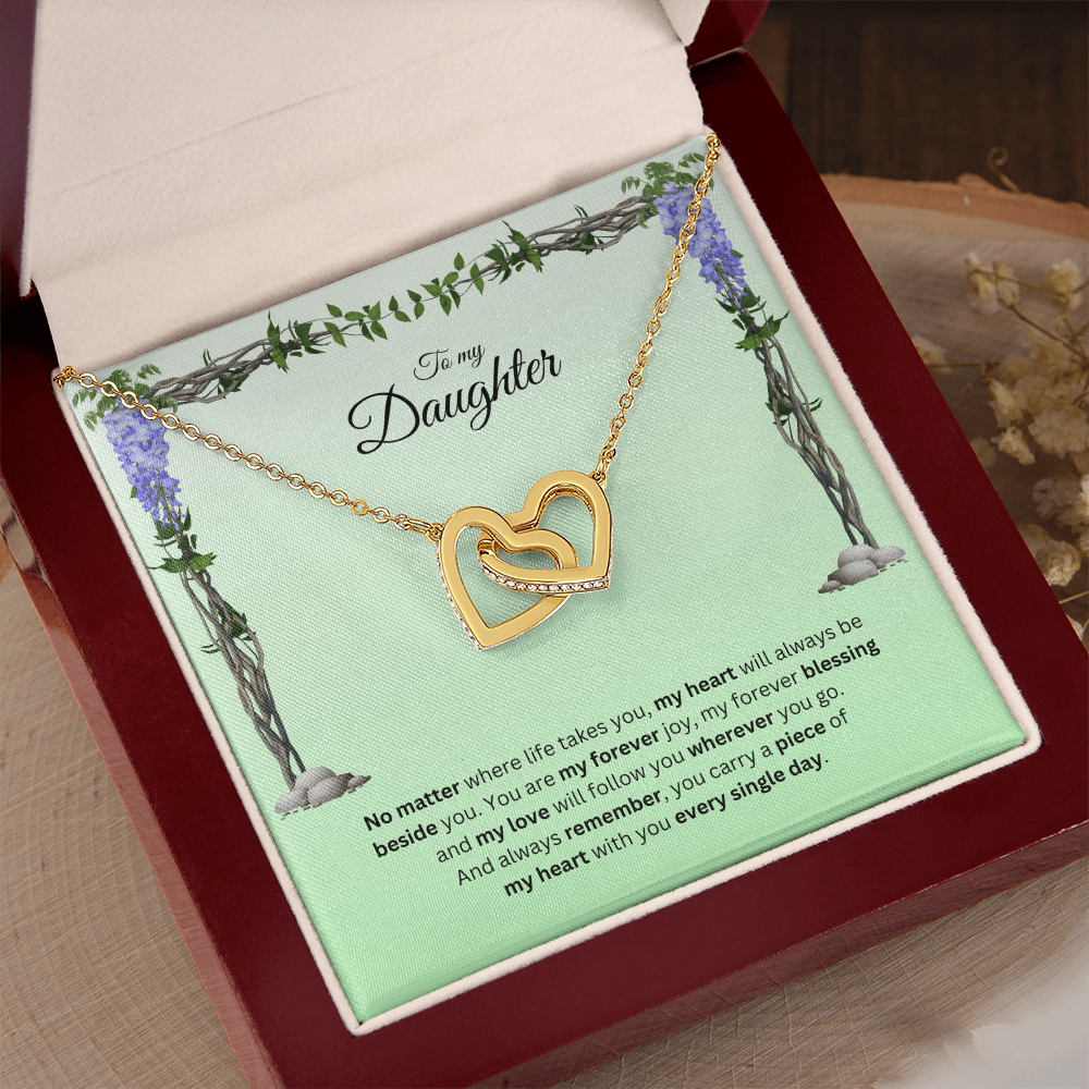 To My Daughter | Your Journey Inspires Me Always | Interlocking Hearts Necklace