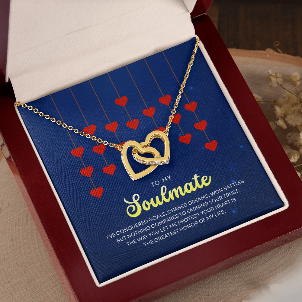 To My Soulmate | With You, Love Makes Sense | Interlocking Hearts Necklace