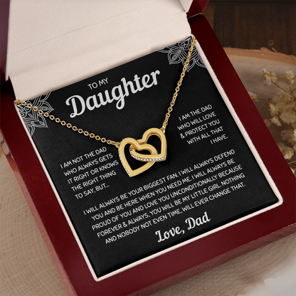 To My Daughter | A Father's Forever Love | Interlocking Hearts Necklace