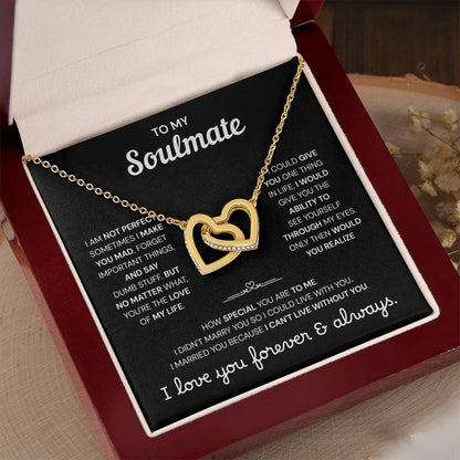 To My Soulmate | A Meaningful Love Gift | Interlocking Hearts Necklace