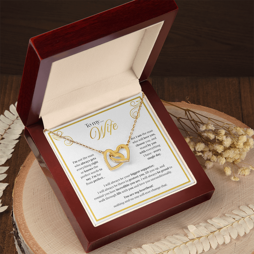 To My Wife | My Unconditional Love for You | Interlocking Hearts Necklace